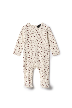 Seal Cream Floral Print Footie