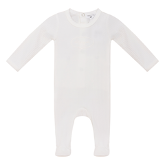 Little Fragile White Rib Chest Logo Footie