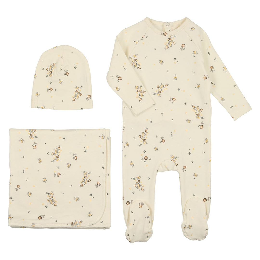 Mema Knits White Floral 3 Pc Set