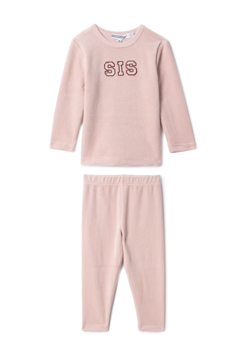 Whipped Cocoa Light Pink Sis Velour PJ