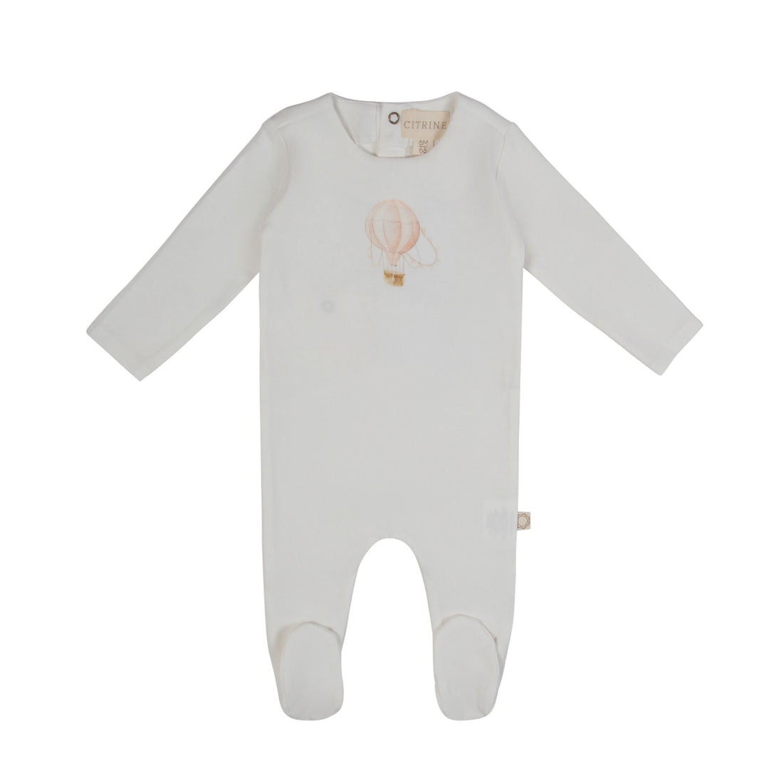 Citrine White/Pink Hot Air Balloon One Footie