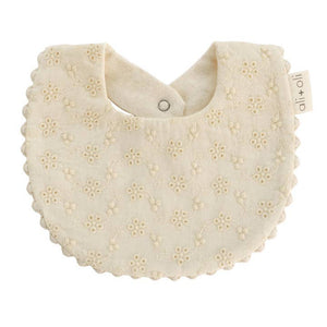Ali+Oli - Cotton Baby Bib Double-Sided (Eyelet Flowers)