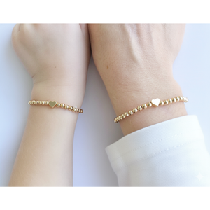 Simply Stated NY - Tiny Heart Mother Daughter Matching Bracelets: 18k Gold Plated / 1 adult