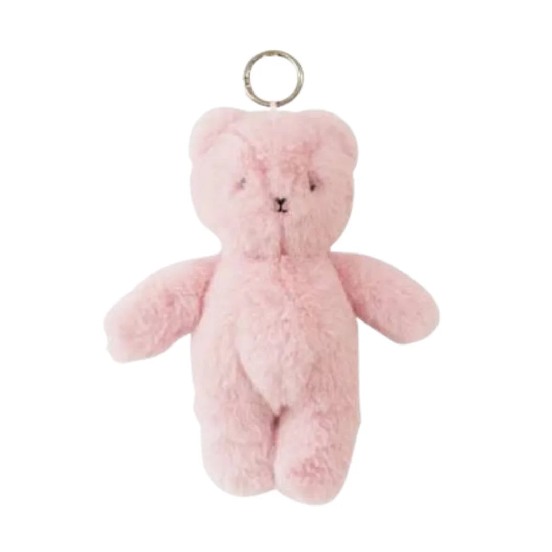 The Alimrose Mini Bear Bag Charm featuring petal faux fur.