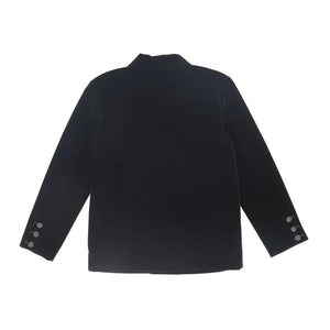 The clean back view of the Bamboo luxury tailored jacket.