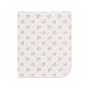 A neatly folded presentation showcasing the floral knit pattern and texture.