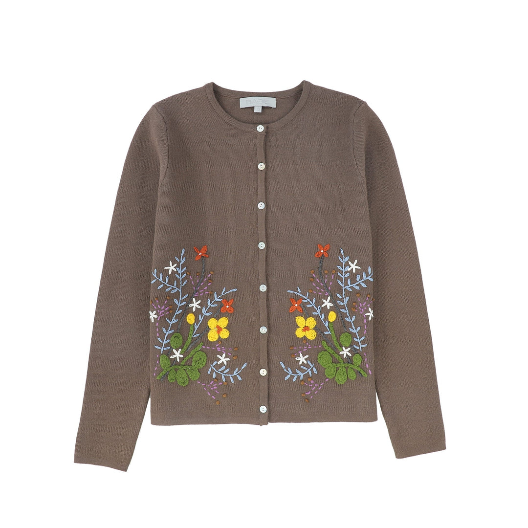 Bace Beige Embroidered Cardigan