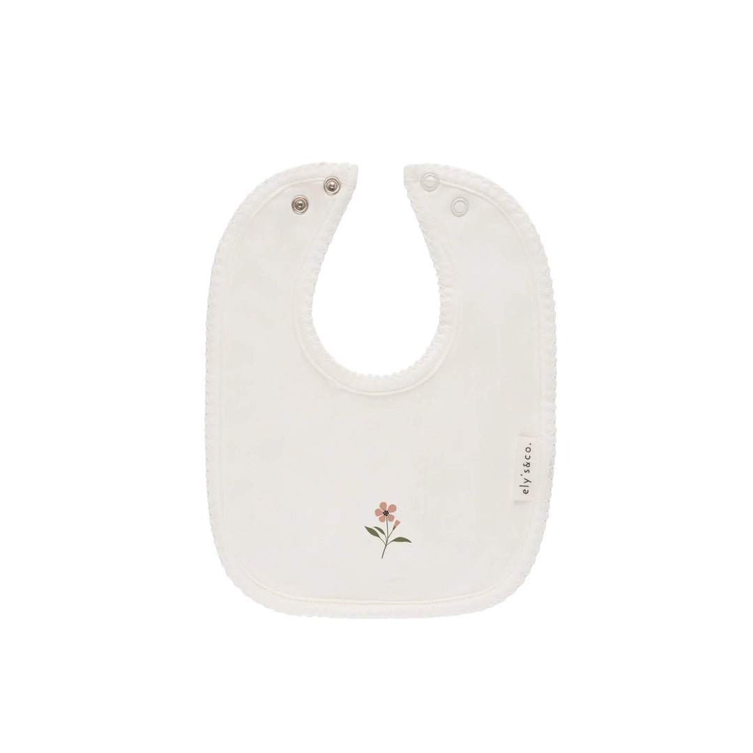 Ely's & Co Pocket Full of Flowers Ivory Bib