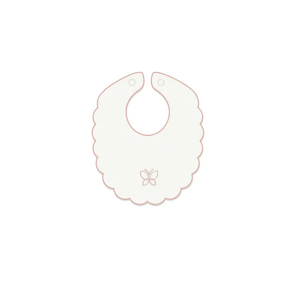 Ely's & Co Ivory Velour Embroidered Butterfly Bib