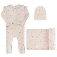 Ely's & Co Ribbed Bird Pink/Cream - 3 Pc Giftbox with Beanie
