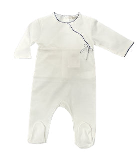 La Mascot White/Blue Picot Trim Footie