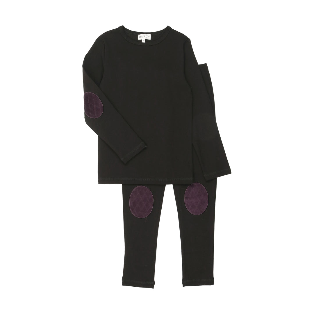 Bopop Plum Quilted Patch Patch Pajamas