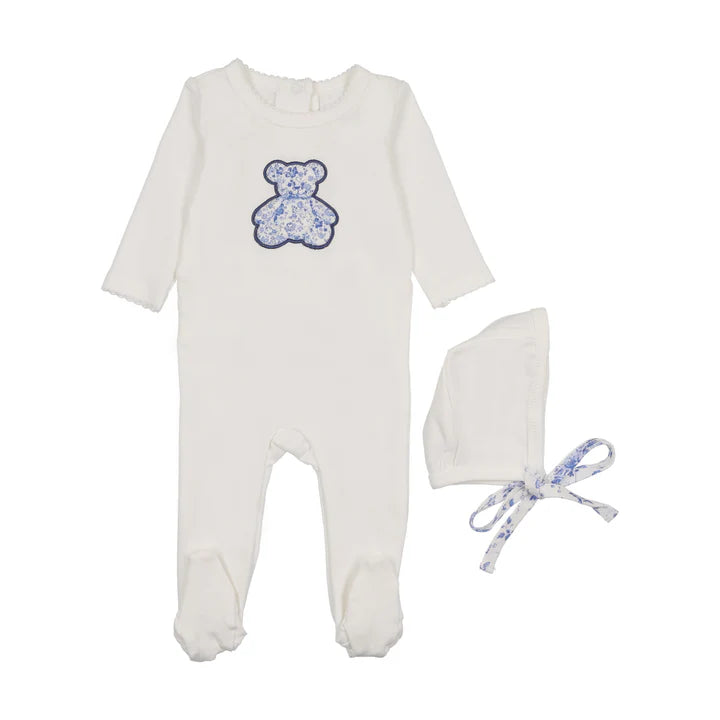 BONETTE- Tedd Toile White with Blue (2pc Set)