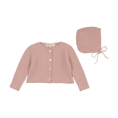 Mema Knits Rose Knit Cardigan + Bonnet