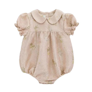 A front view of the charming pink C’era Una Volta Frankie baby romper.