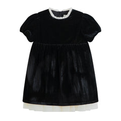 A breathtaking C'era Una Volta Ginevra dress featuring an immaculate black silhouette and elegant European detailing.
