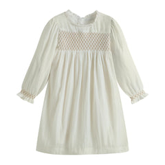 A breathtaking C'era Una Volta Silvia Dress featuring a pristine cream palette and an immaculate, elegant silhouette.