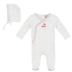 Bebe Bella - Baby Cotton Spandex Girls Wrap Layette With Cherries