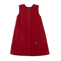 Front view of the Cottier crimson red knit jumper for children.