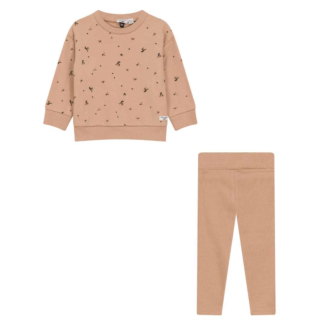 Little Fragile Maple Sugar Leaf Print Baby 2 Pc Set