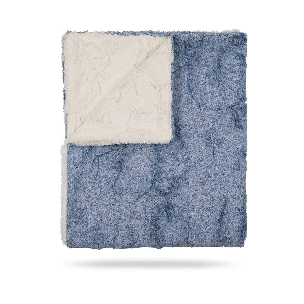 Peluche Bluewash and Natural Lux Fur Blanket