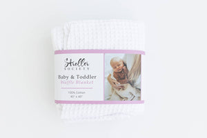 Stroller Society - Waffle Blankets - Baby Blankets - Baby Receiving Blankets: White