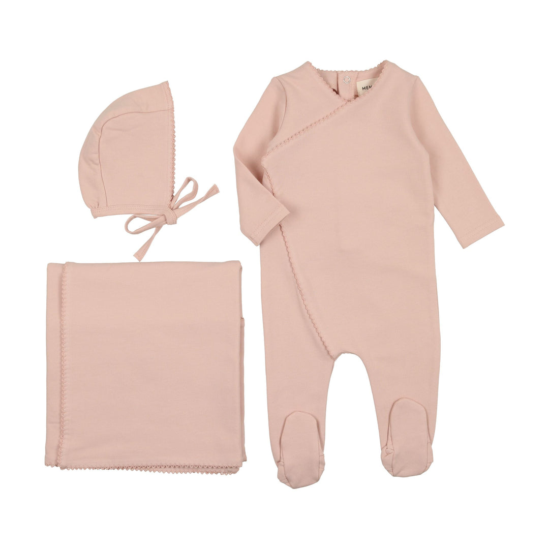 Mema Knits Old Rose Picot Edge 3 Pc Set