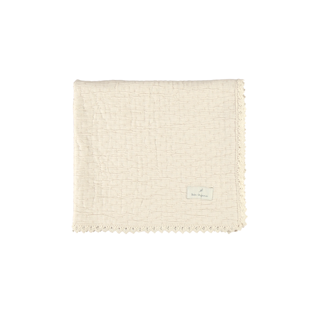 Bebe Organic Lumi Chenille Blanket – Soft Luxury Baby Blanket, Dusty Pink / Neutral