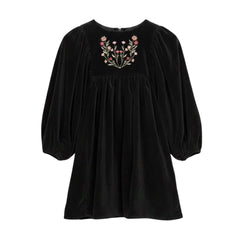 front view of the Early Sunday black Belle designer dress.
