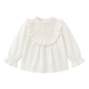 front view of the Early Sunday Lauren ecru designer blouse.