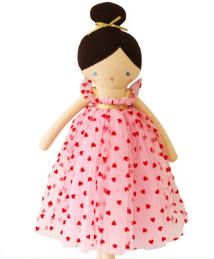 Alimrose Baby Doll - Lottie Red Hearts on Mesh Dress