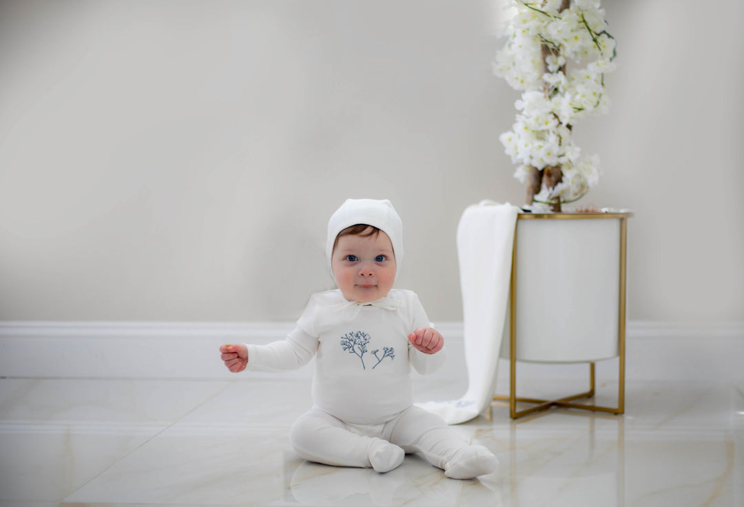 Mini Label Boy Embroidered Flower 3pc