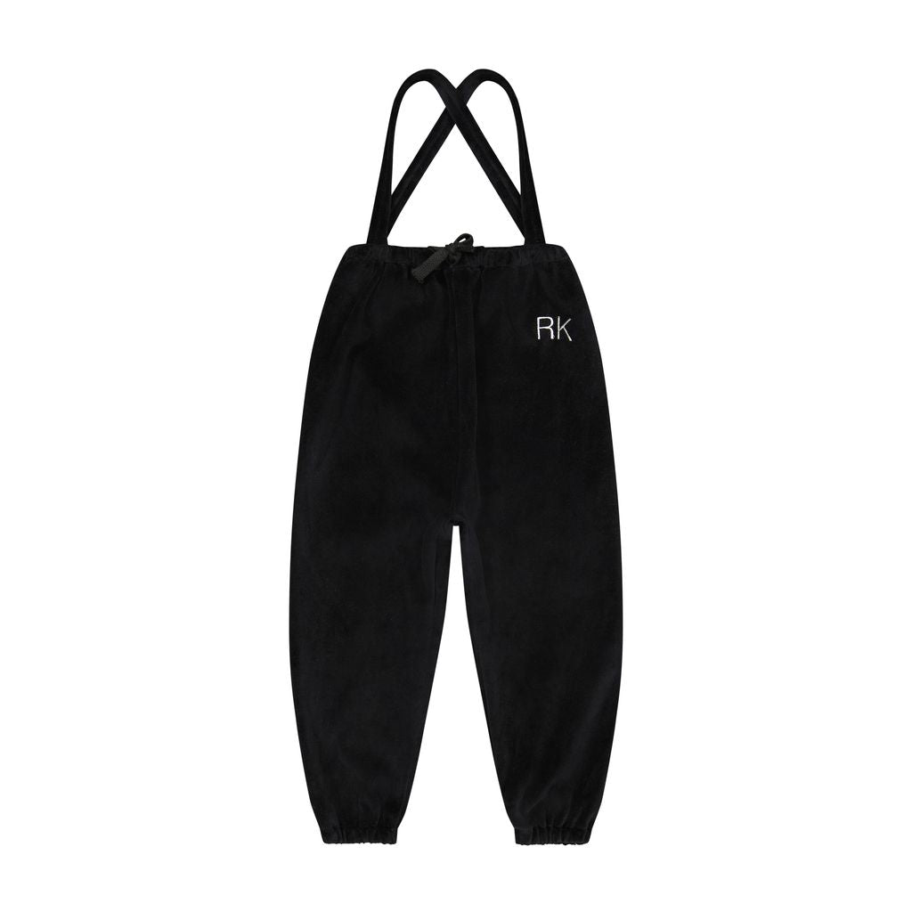 Retro Kid Black Vince Velvet Overall Pants