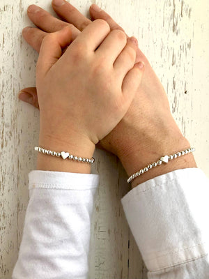 Simply Stated NY - Tiny Heart Mother Daughter Matching Bracelets: 18k Gold Plated / 1 mini