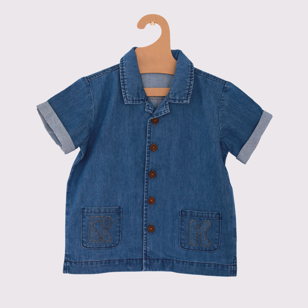 Retro Kid Reed Hean Collar Boy Shirt