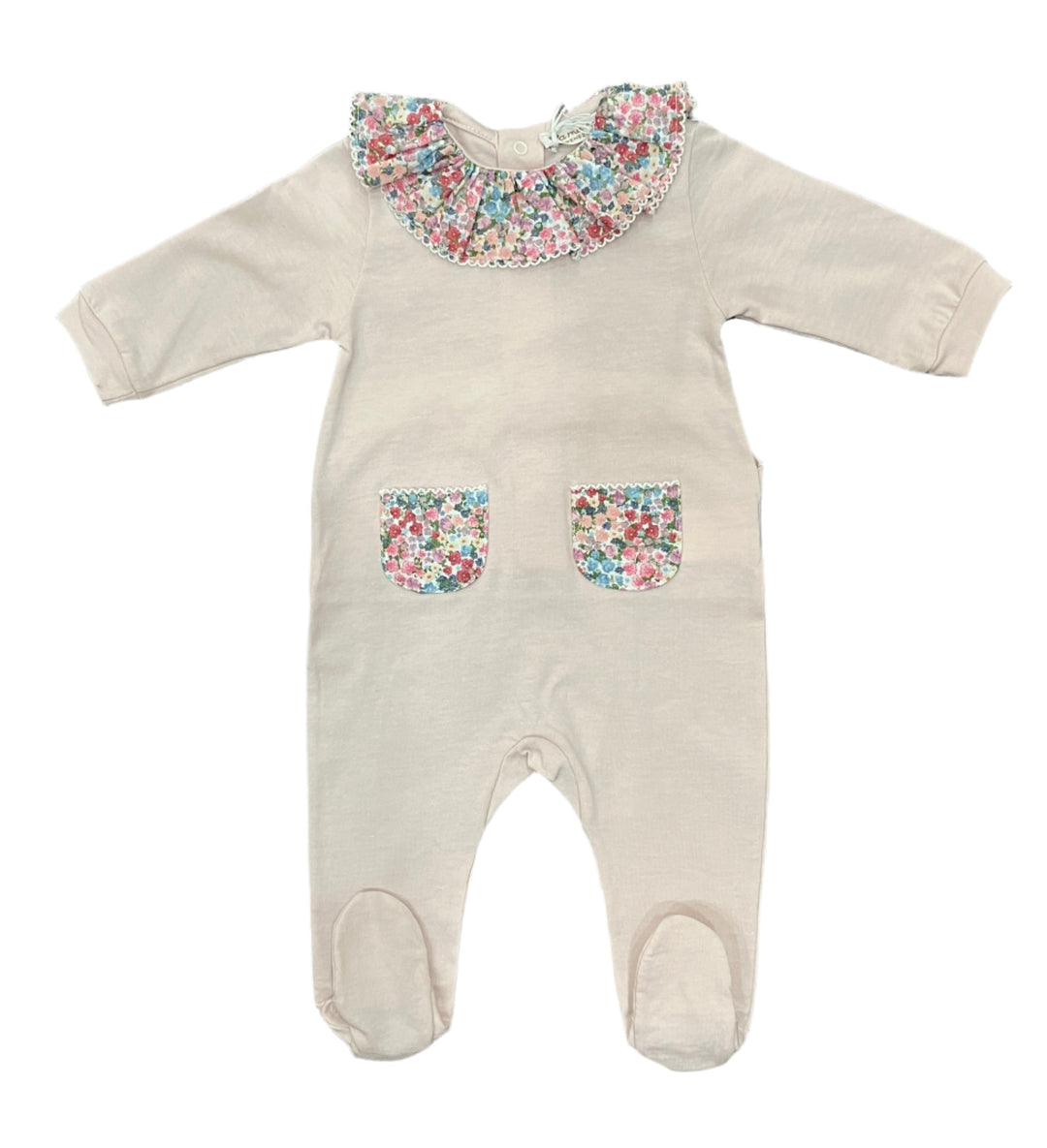 La Mascot Mauve Floral Trim Footie