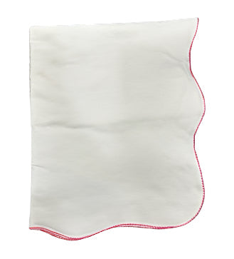 La Mascot White/Fuschia Picot Trim Blanket