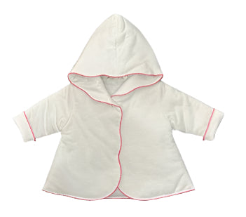 La Mascot White/Fuschia Picot Trim Jacket