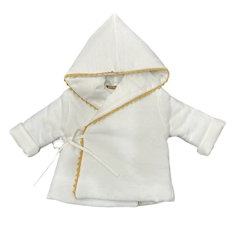 La Mascot White/Gold Trim Linen Jacket