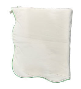 La Mascot White/Green Picot Trim Blanket