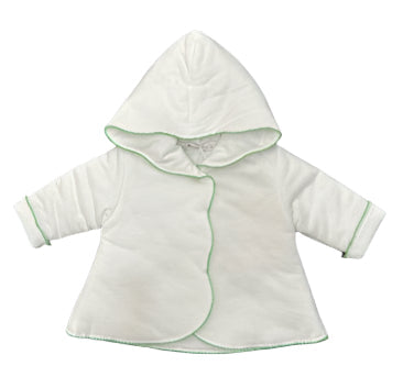 La Mascot White/Green Picot Trim Jacket