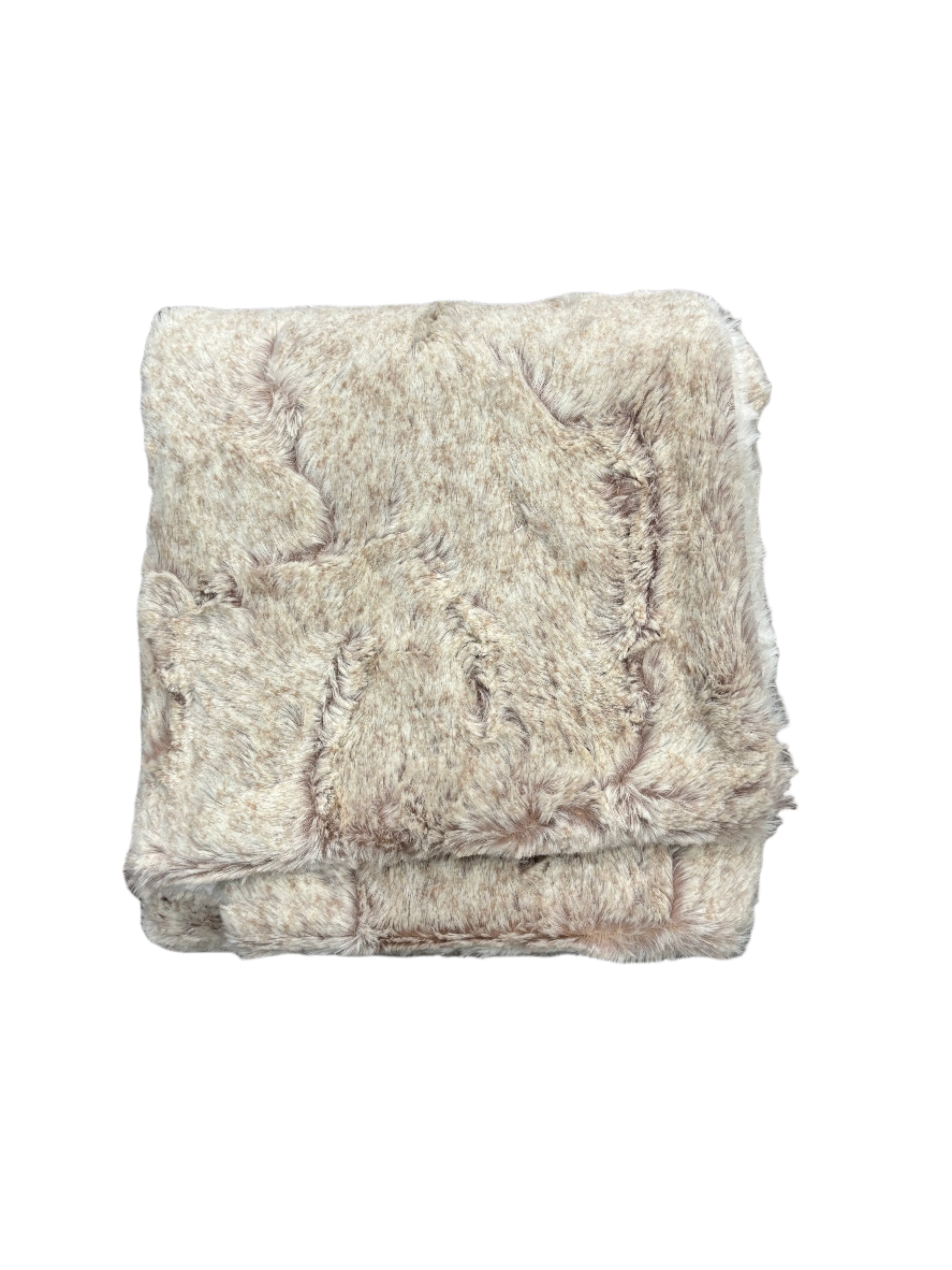 Peluche Oatmeal Heather and Natural Fur Blanket