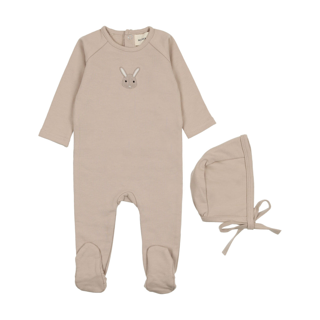 Mema Knits Oatmeal French Terry Animal Footie