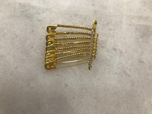 Gold Rhinestone Safety Pins