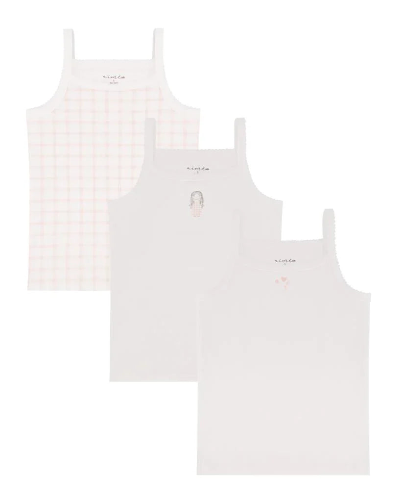 Girls Undershirt Top | 3 Pack