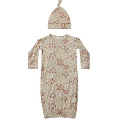 Bamboo baby gown + hat set