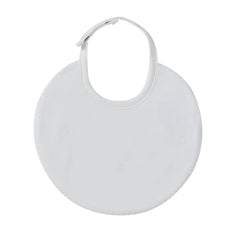 A front view of the Kipp pink petit ours pattern baby feeding bib.