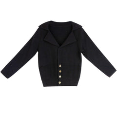 sweet threads black grandpa knit cardigan