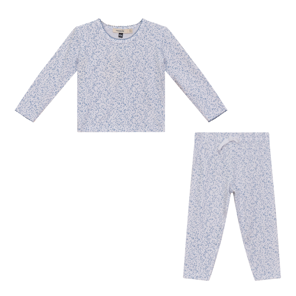 Fragile White/Blue Vine 2 Pc Set