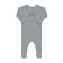 Ely's & Co Pocket Full of Leaves Blue Footie
